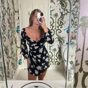 Floral Black Dress